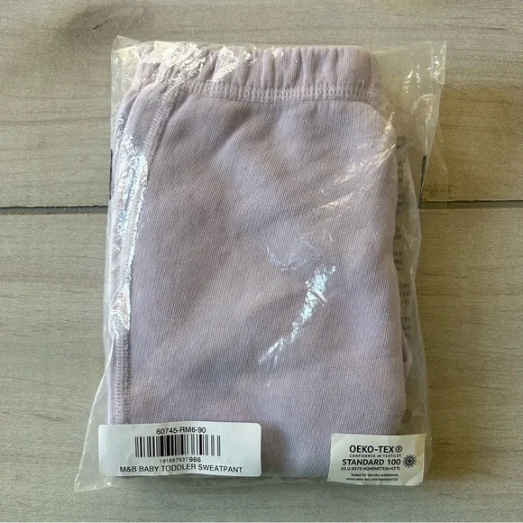 NWT Hanna Andersson Lavender Organic Cotton Sweatpants - Picture 2 of 3